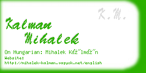 kalman mihalek business card